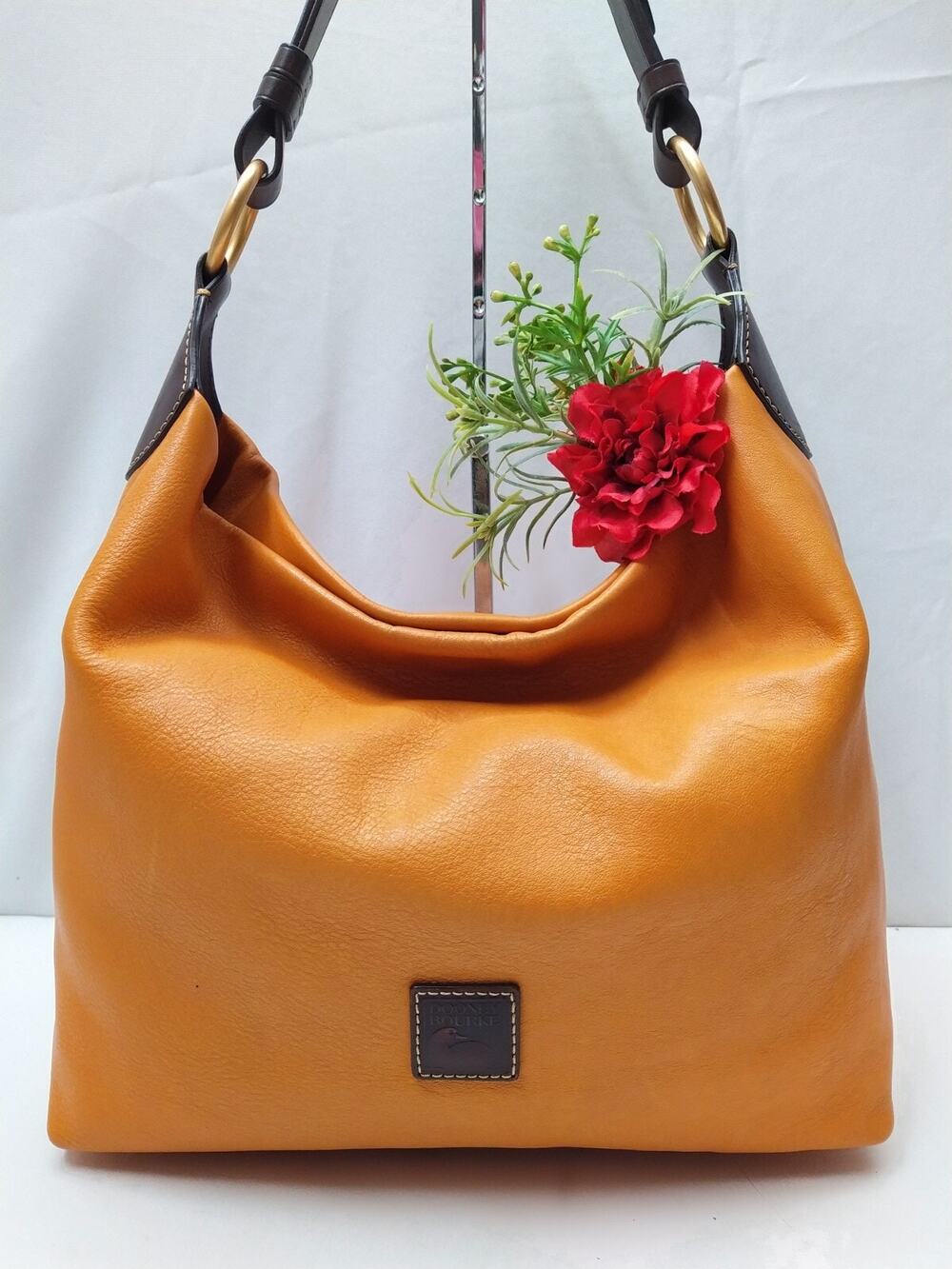 Dooney & Bourke O-Ring Orange Sunset Leather Shoulder Bag - MSRP $298